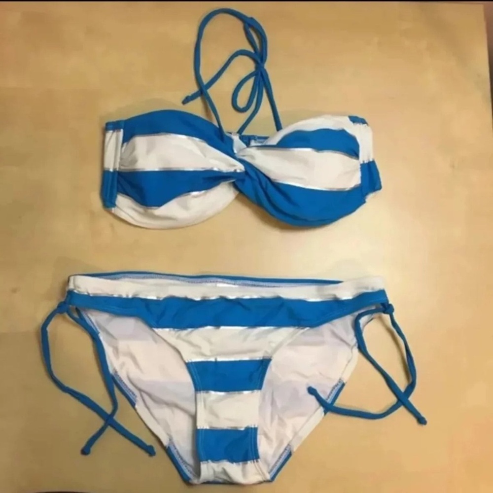 Oasis Blue and White Bikini Swimsuit NWOT